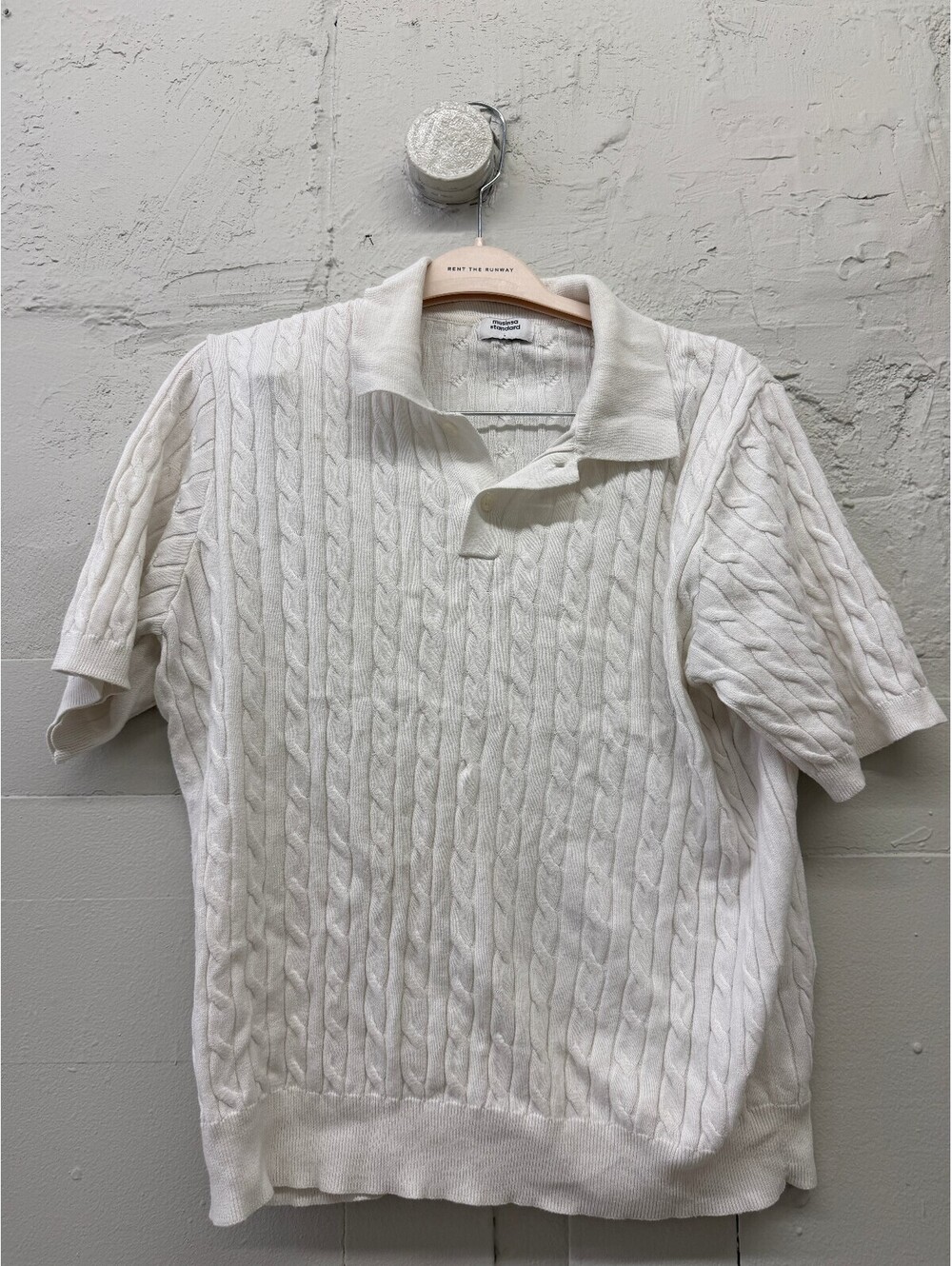 musinsa standard Ivory Cable Knit Polo Shirt Size L